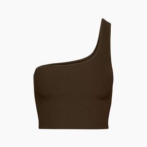 Babaton knit one shoulder cropped tank